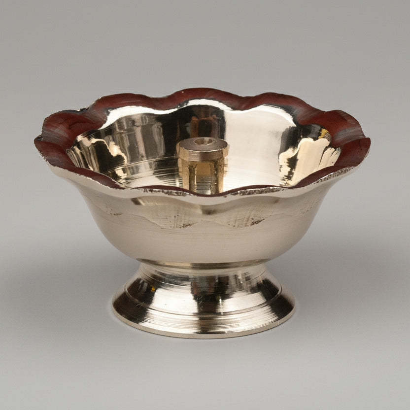 Floral Oil Lamp Brass Diya-Large