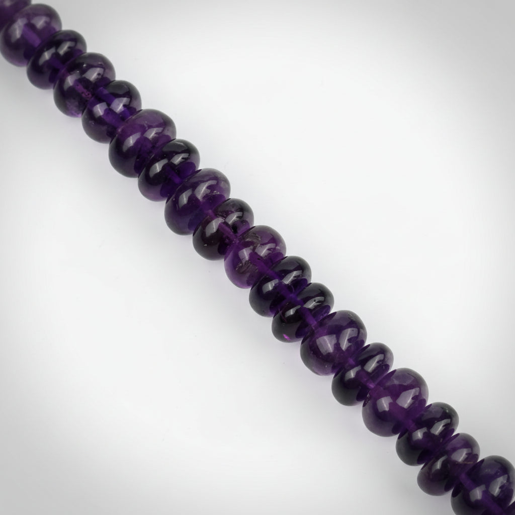 Amethyst Elliptical Beads Bracelet-10 mm