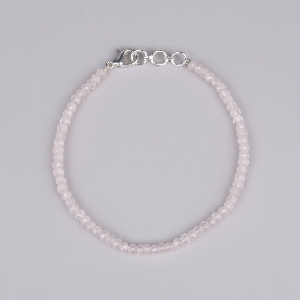Rose Quartz Faceted Button Beads Bracelet