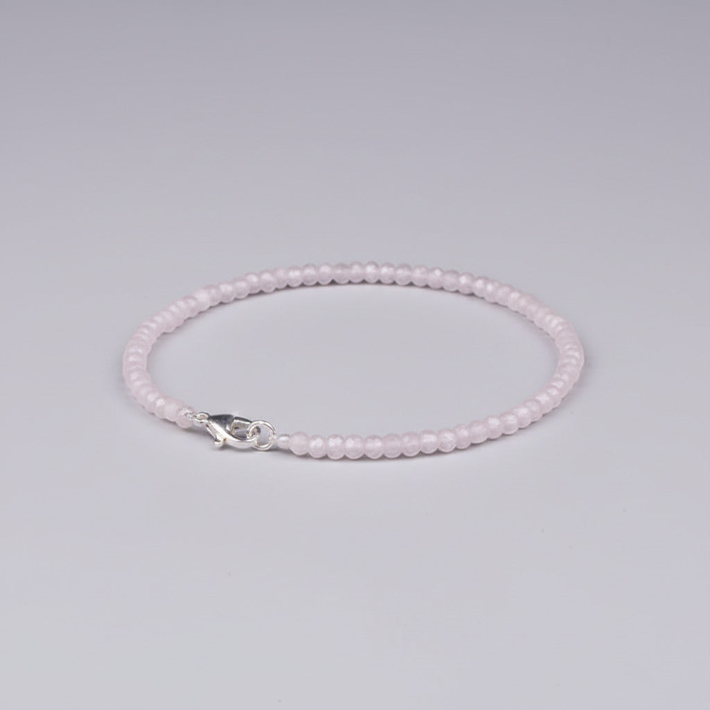 Rose Quartz Faceted Button Beads Bracelet