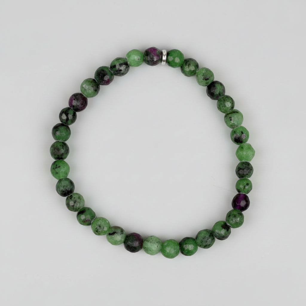 Ruby Zoisite Faceted Beads Bracelet