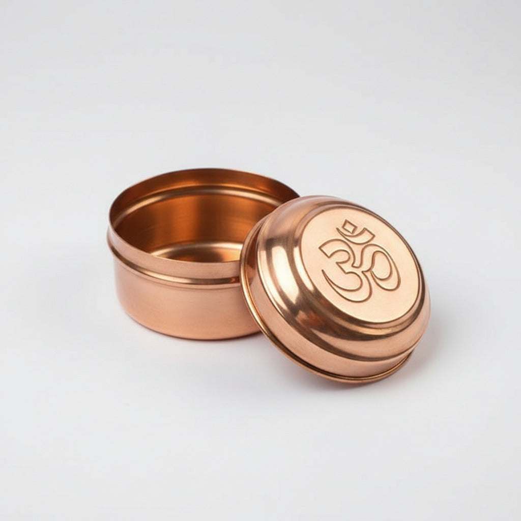 Ganesh Copper Container Big Set Of 12