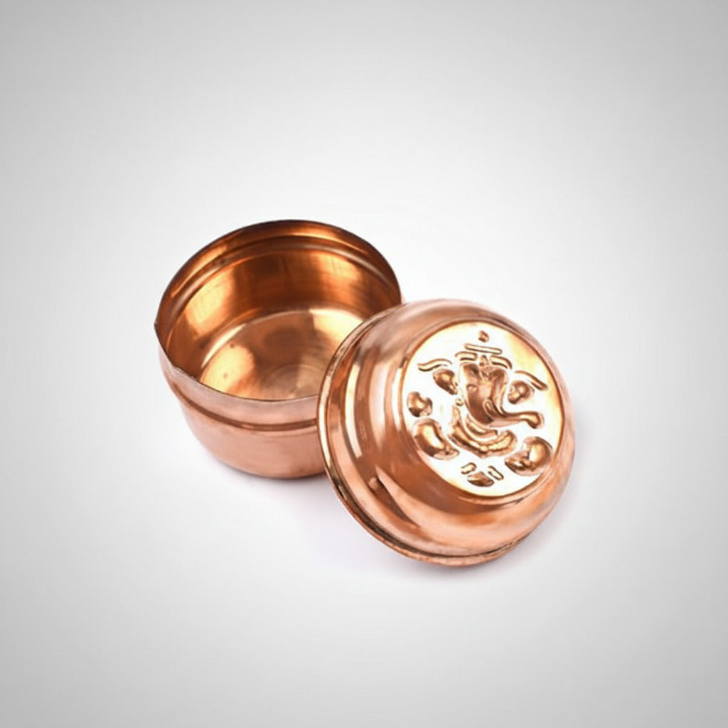 Ganesh Copper Container Small Set Of 12