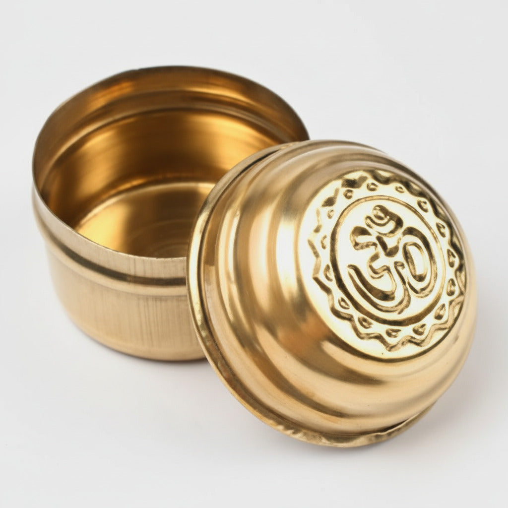 Om Brass Container Small Set Of 12
