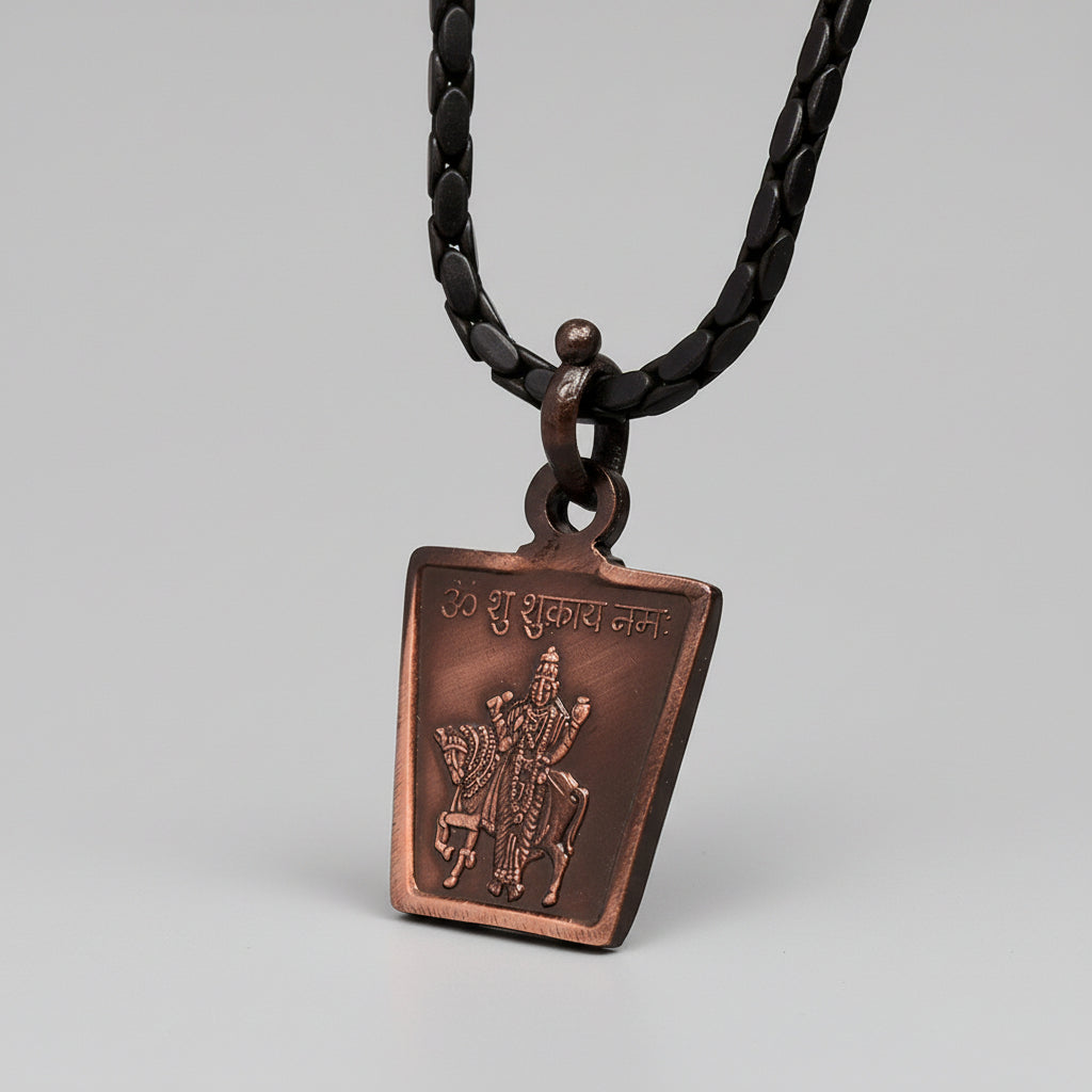 Shukra Yantra Copper Locket-With Copper Chain