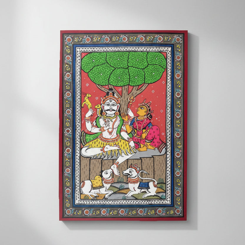 Shiva Parvati Pattachitra Painting