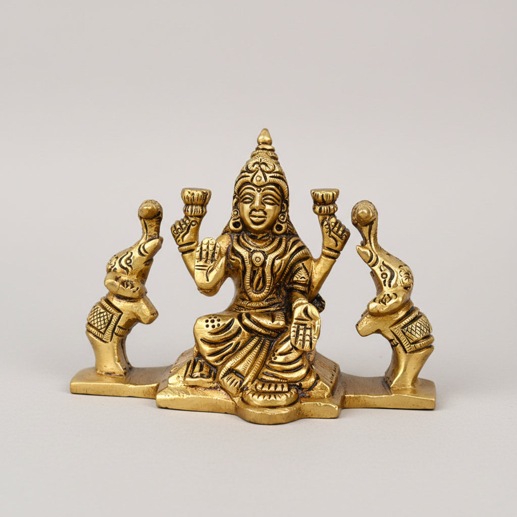 Gaja Lakshmi Brass Idol