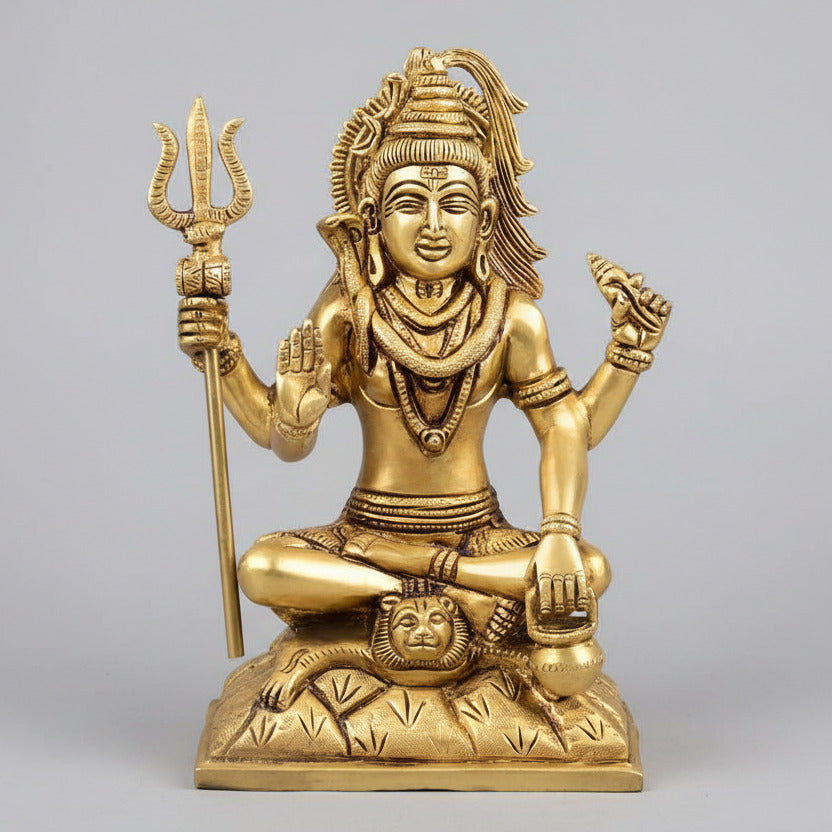 Meditating Shiva Brass Statue