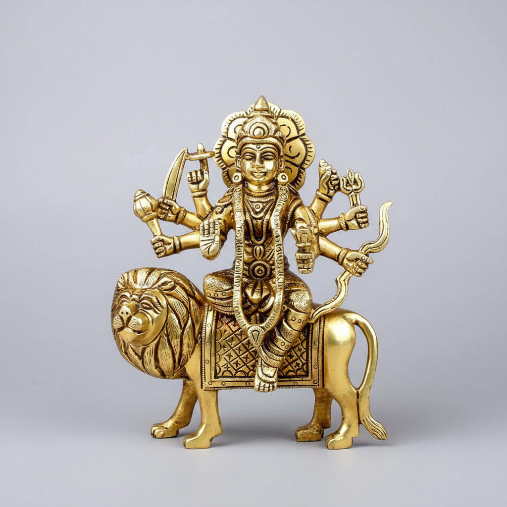Maa Sherawali Durga Devi Brass Idol