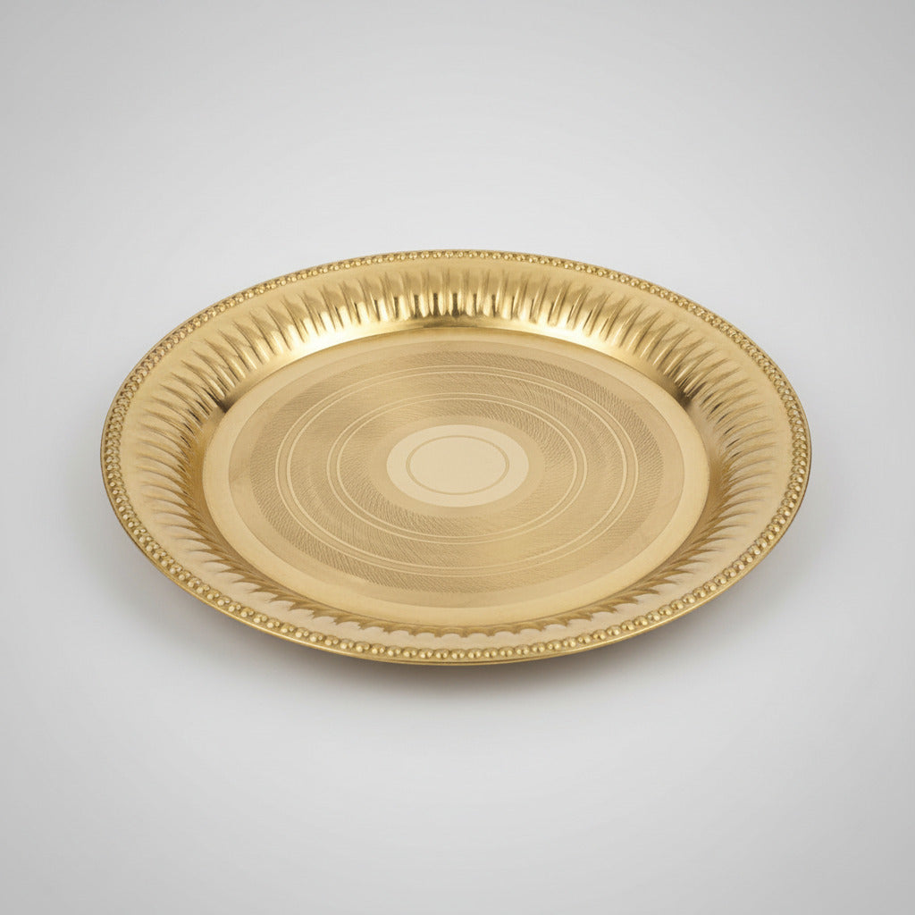 Brass Pujan Thali-Regular