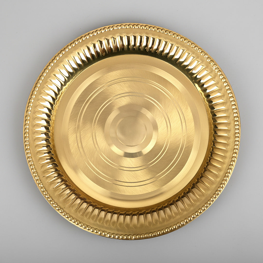 Brass Pujan Thali-Regular