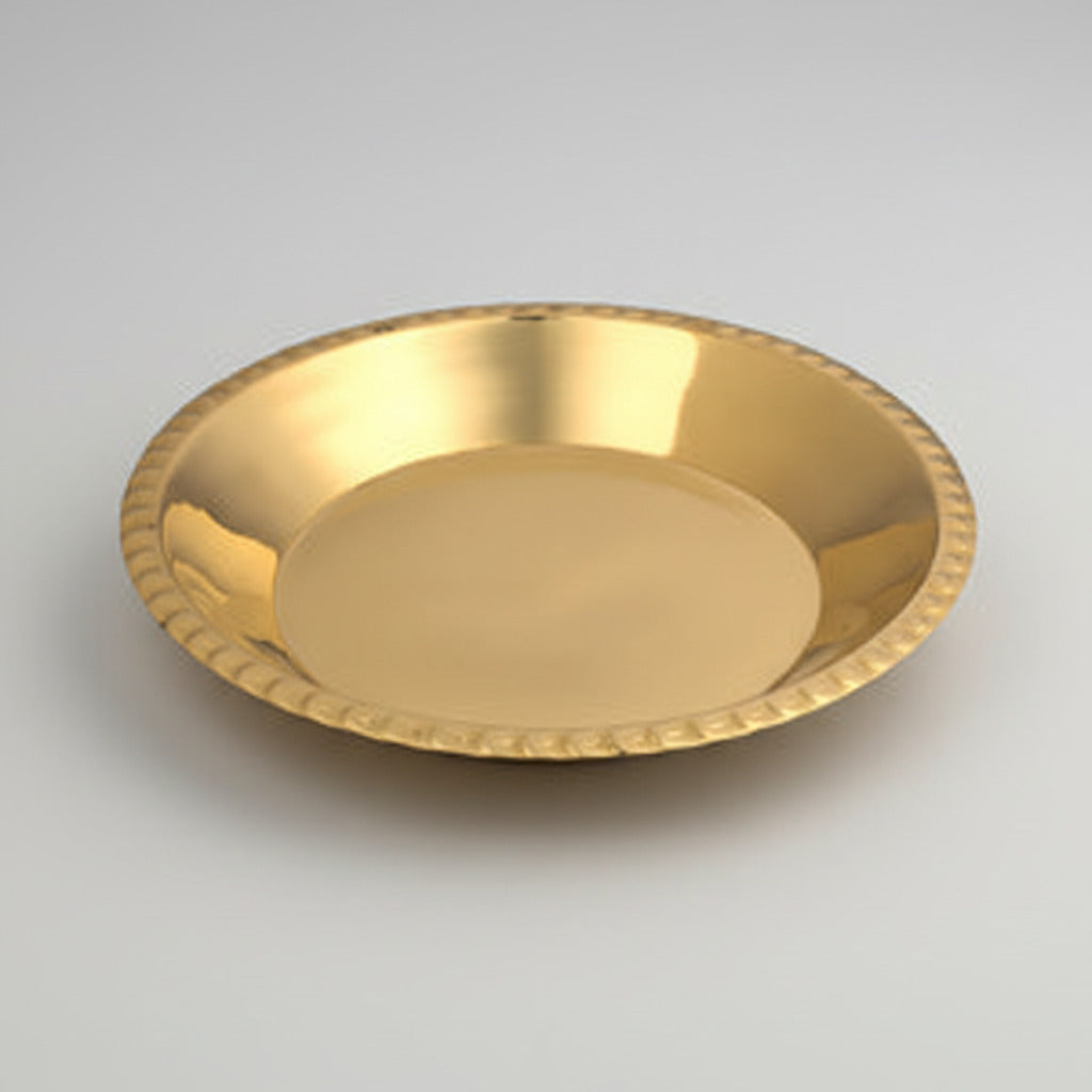 Brass Puja Thali-Regular-Gold Finish