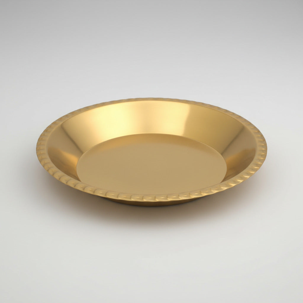 Brass Puja Thali-Large-Antique Finish