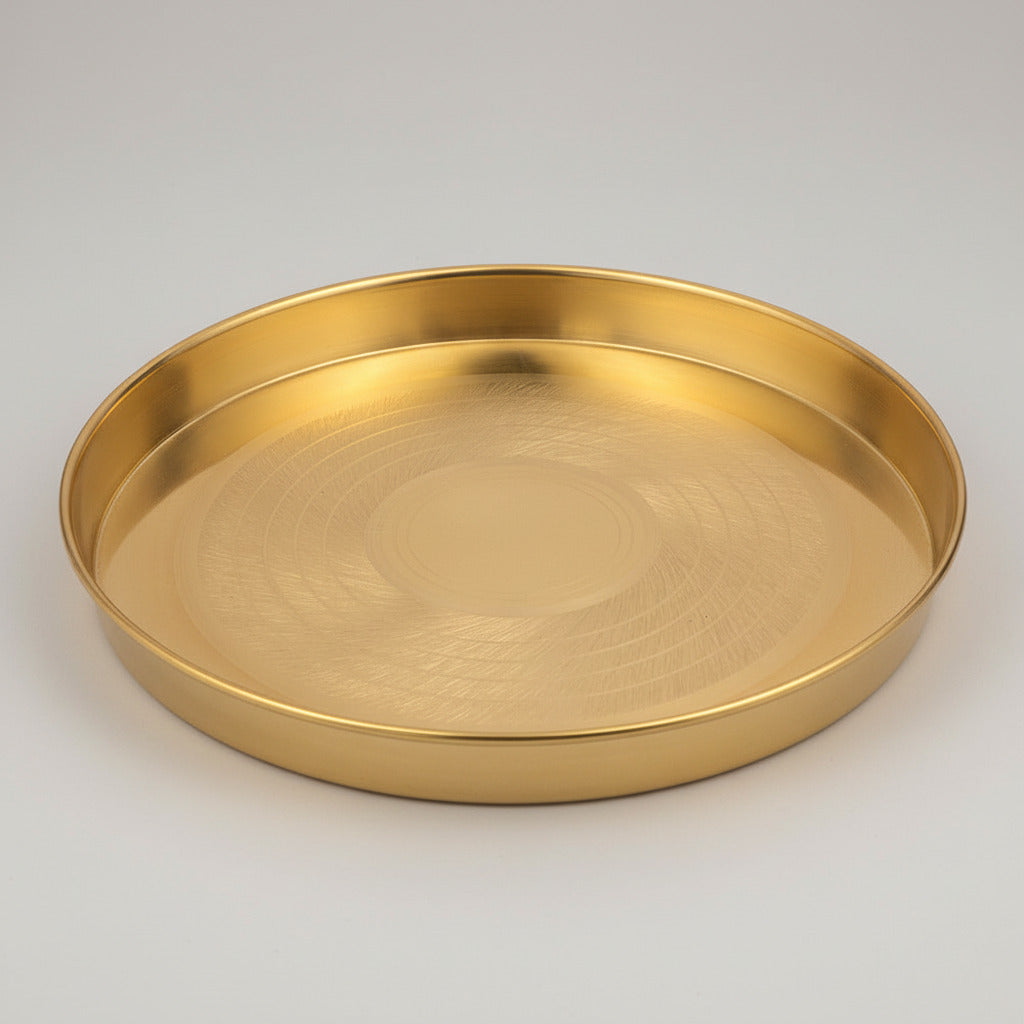 Elegant Brass Puja Thali-10 inches