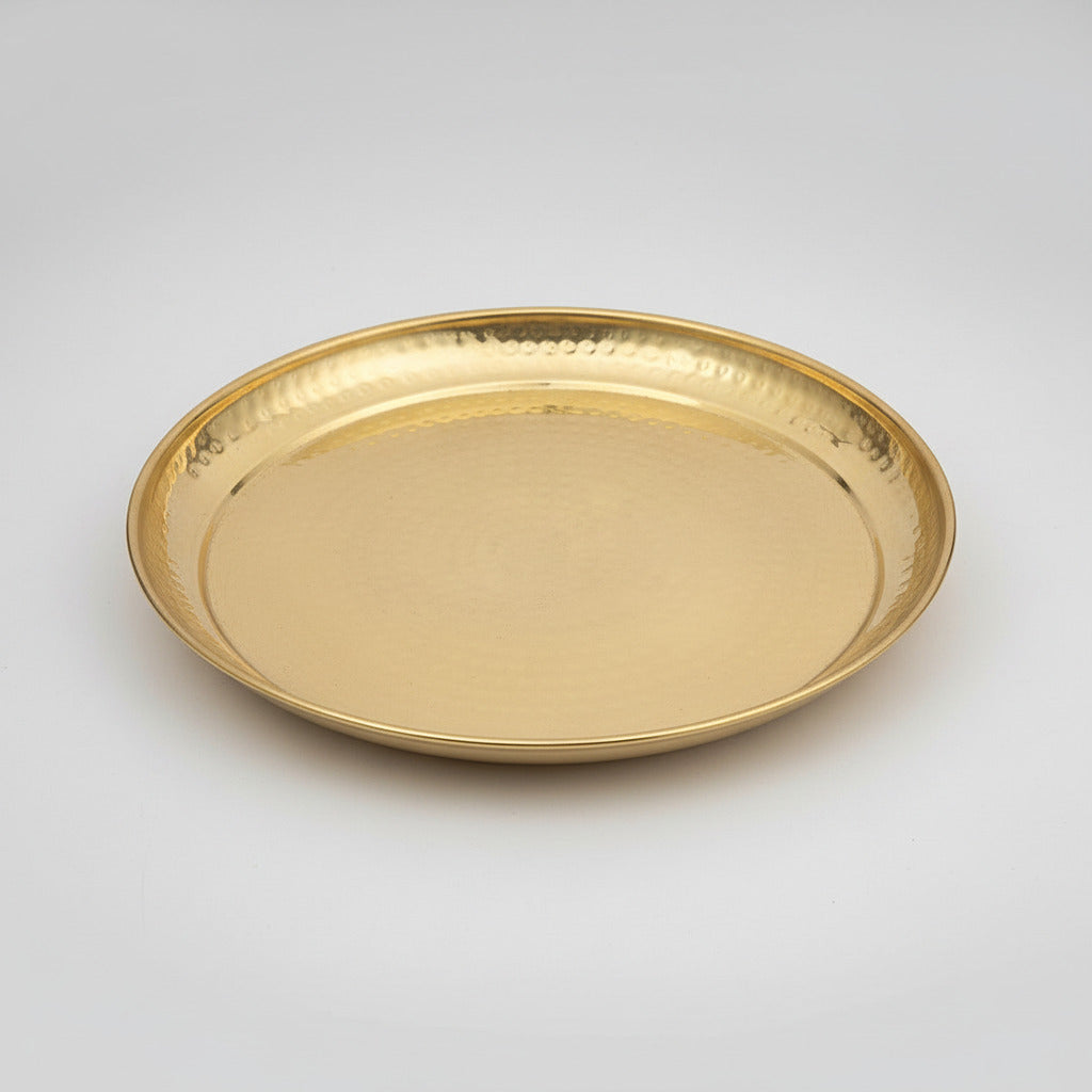 Dotted Brass Puja Thali-11 inches