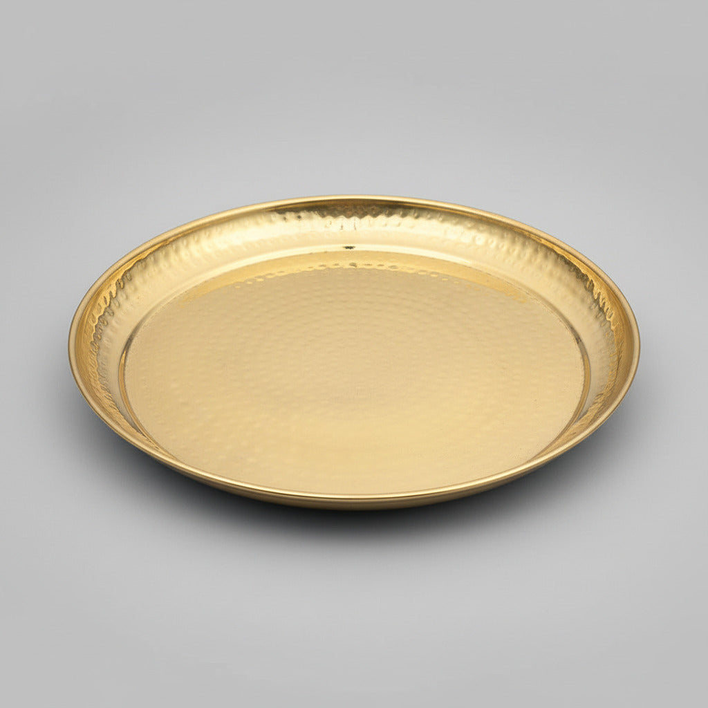 Dotted Brass Puja Thali-12 inches