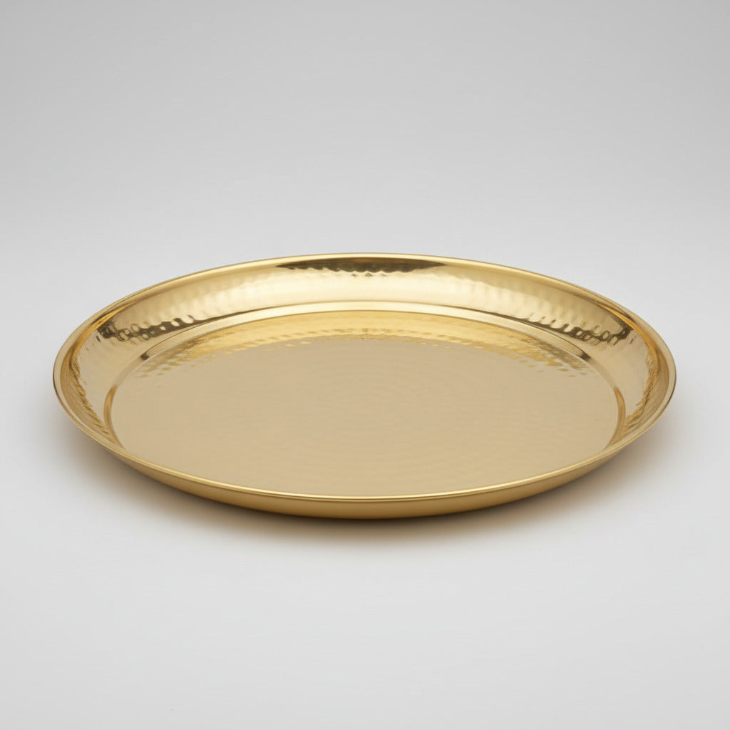 Dotted Brass Puja Thali-11 inches