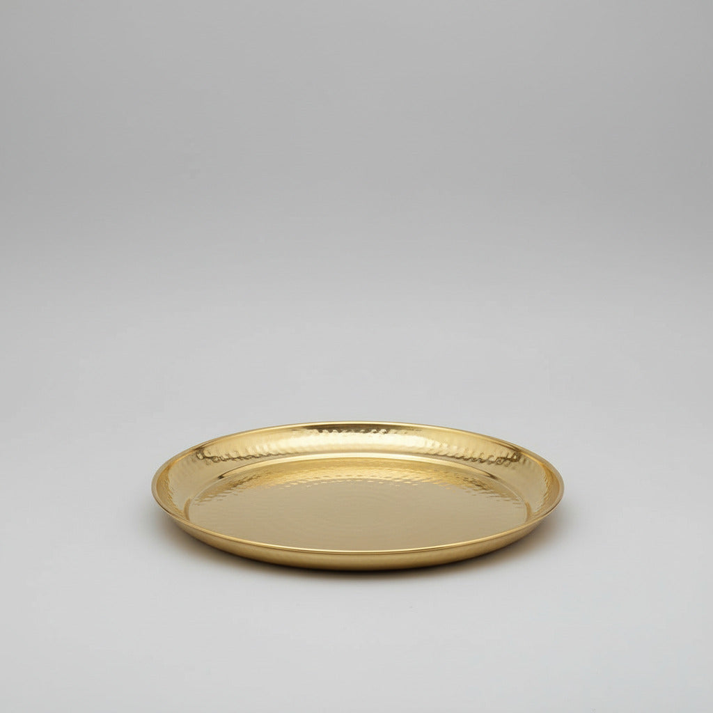 Dotted Brass Puja Thali-12 inches