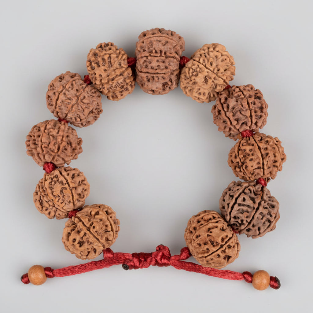 10 Mukhi Nepali Rudraksha Adjustable Bracelet