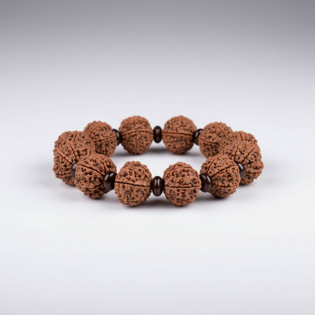 10 Mukhi Nepali Rudraksha x Red Sandalwood Bracelet