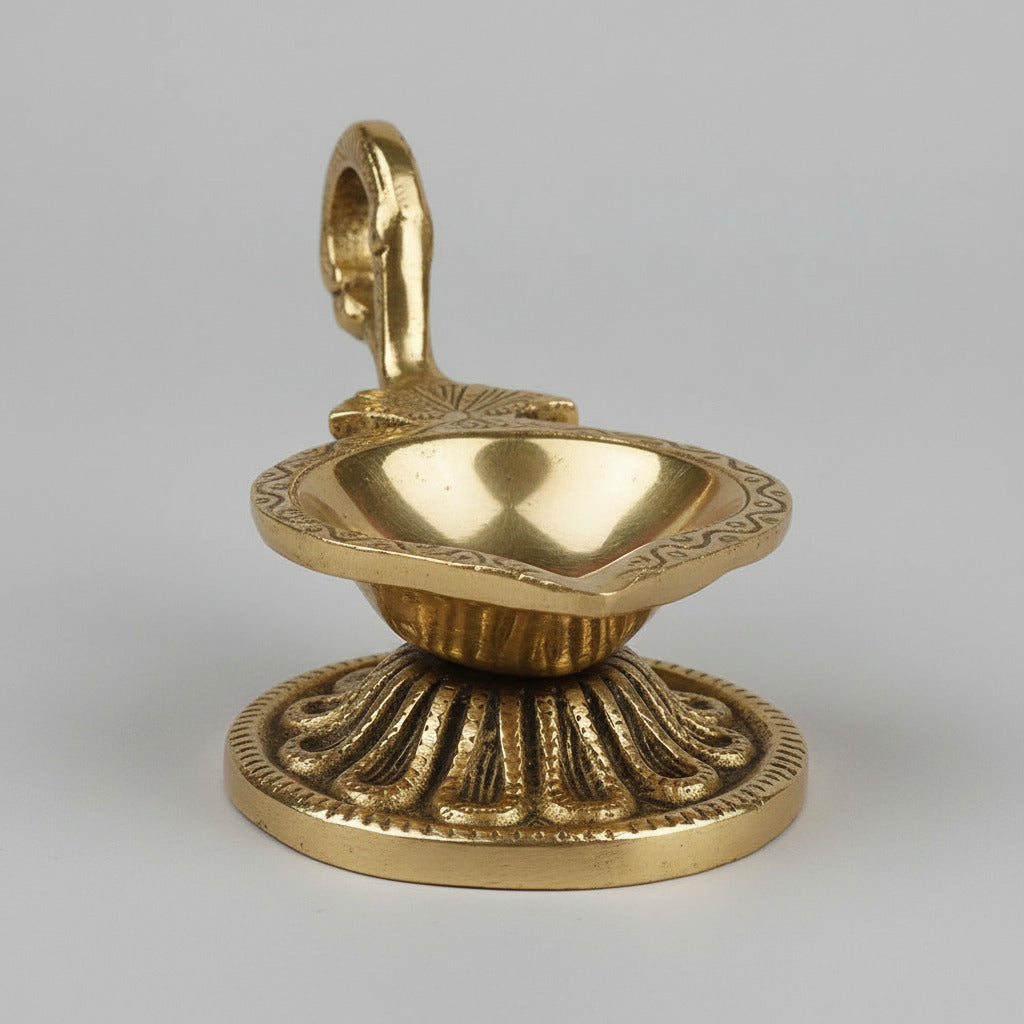 Brass Aarti Diya with Handle