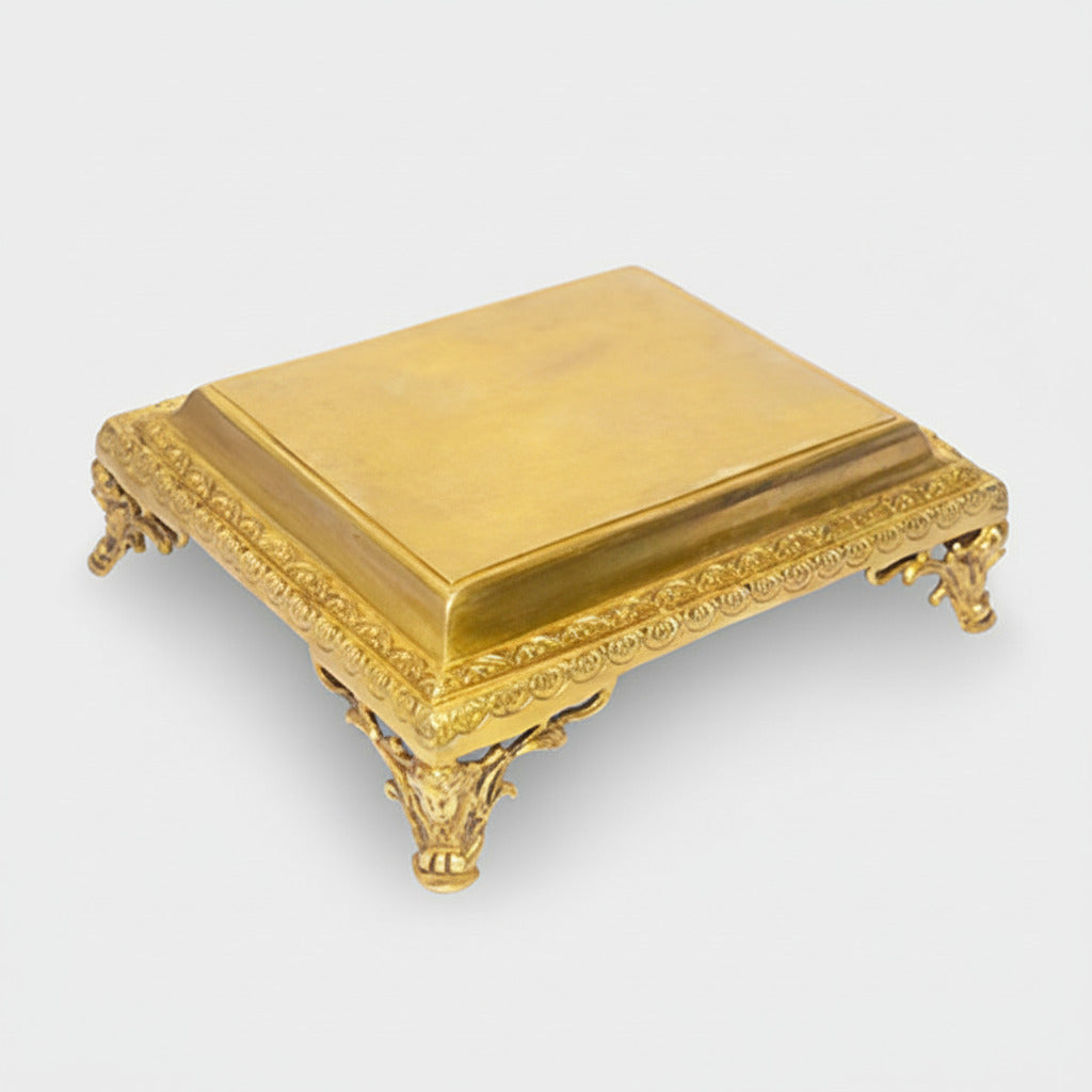Ornate Pedestal In Heavy Brass