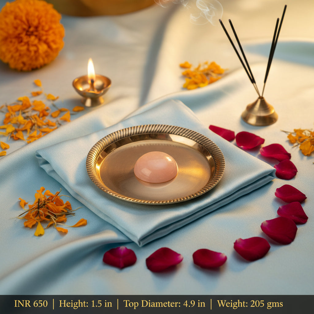 Round Pedestal Thali In Brass-Small