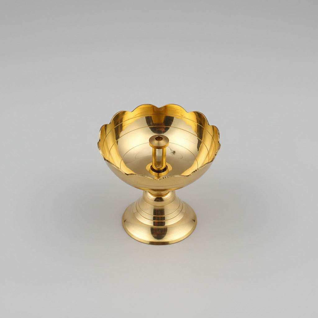 Brass Flower Deepam Diya