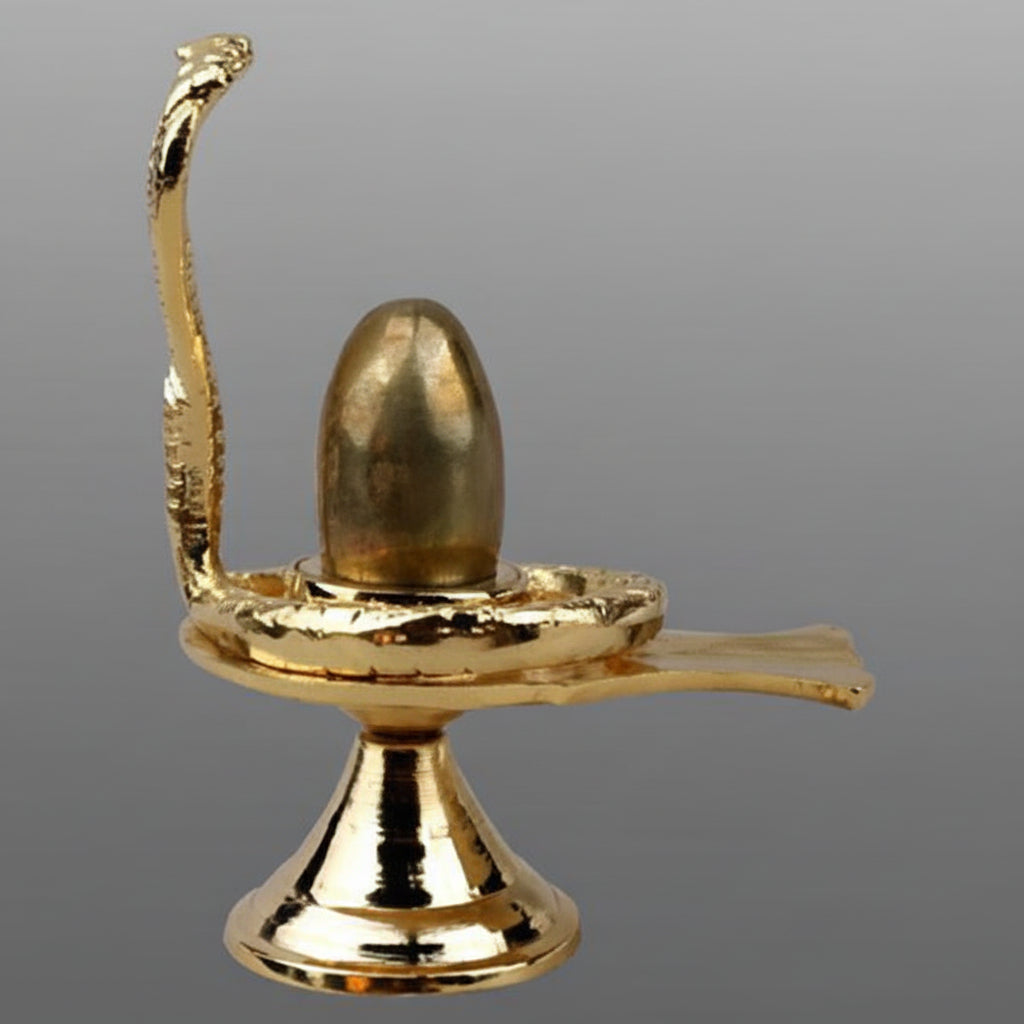 Parad lingam in brass yoni base