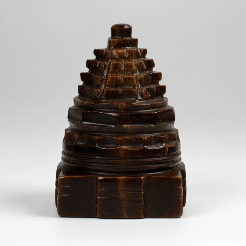 Shree Yantra in Tiger Eye Stone 96 gms
