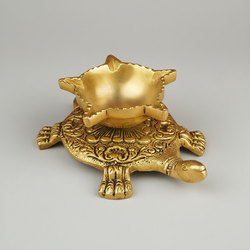 Brass Kurma Panch Batti Diya (5 Wicks)