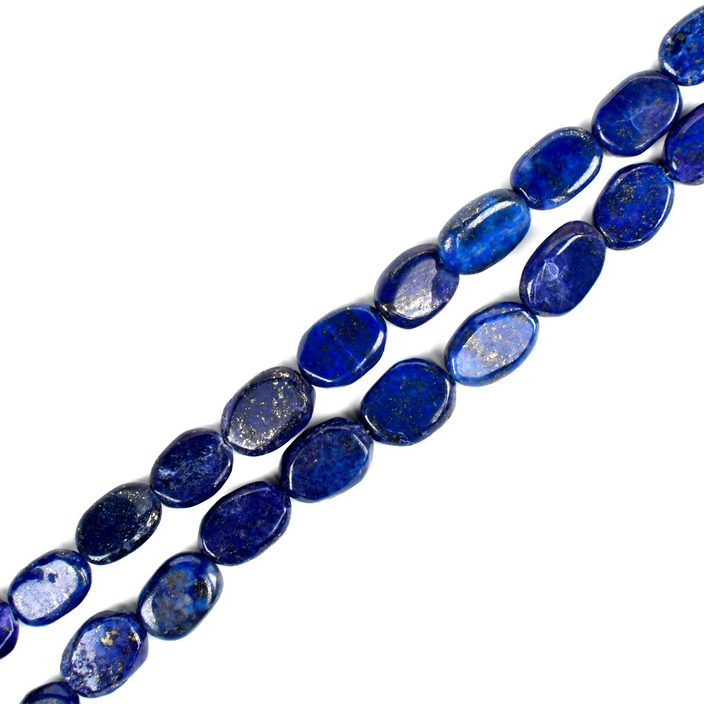 Lapis Lazuli Flat Oval Beads Necklace