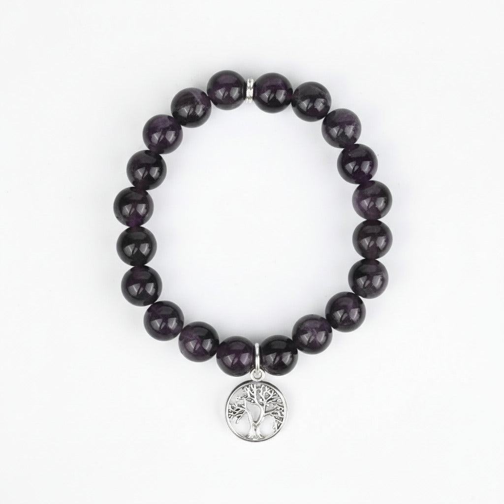 Amethyst Tree of Life Trinklet Bracelet-6 mm
