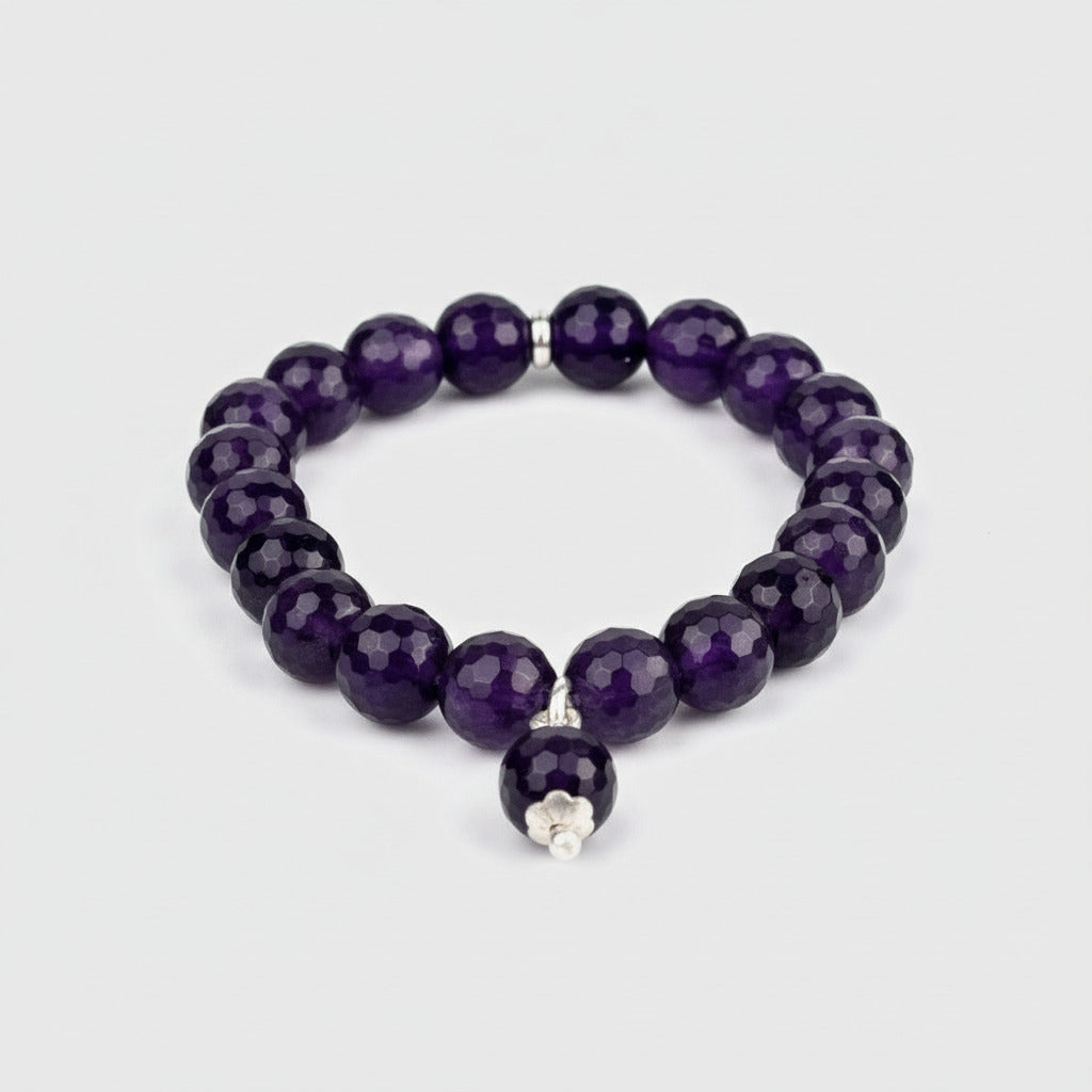 Amethyst Faceted Beads Trinklet Bracelet-6 mm