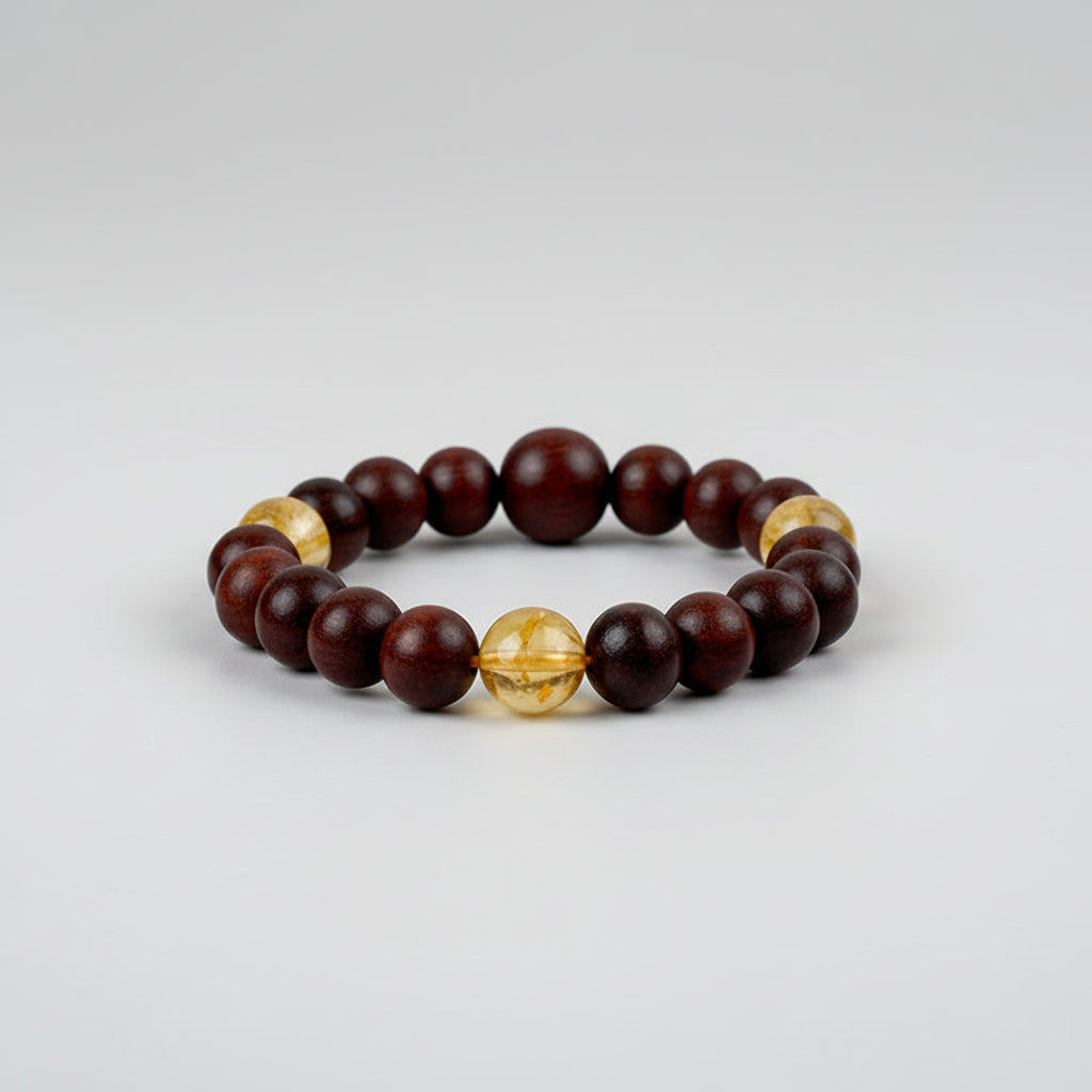 Red Sandalwood and Yellow Citrine Bracelets