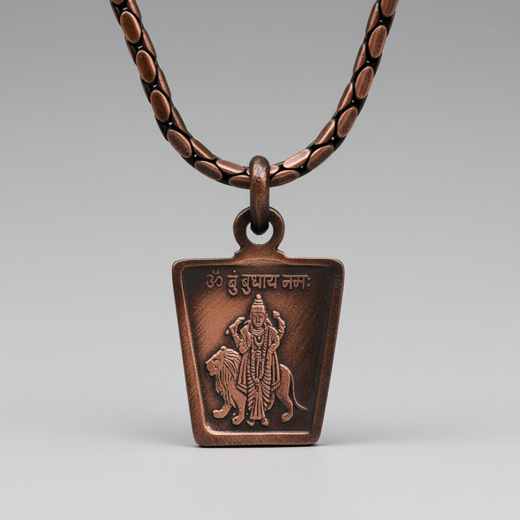 Buddh Yantra Copper Locket-With Copper Chain