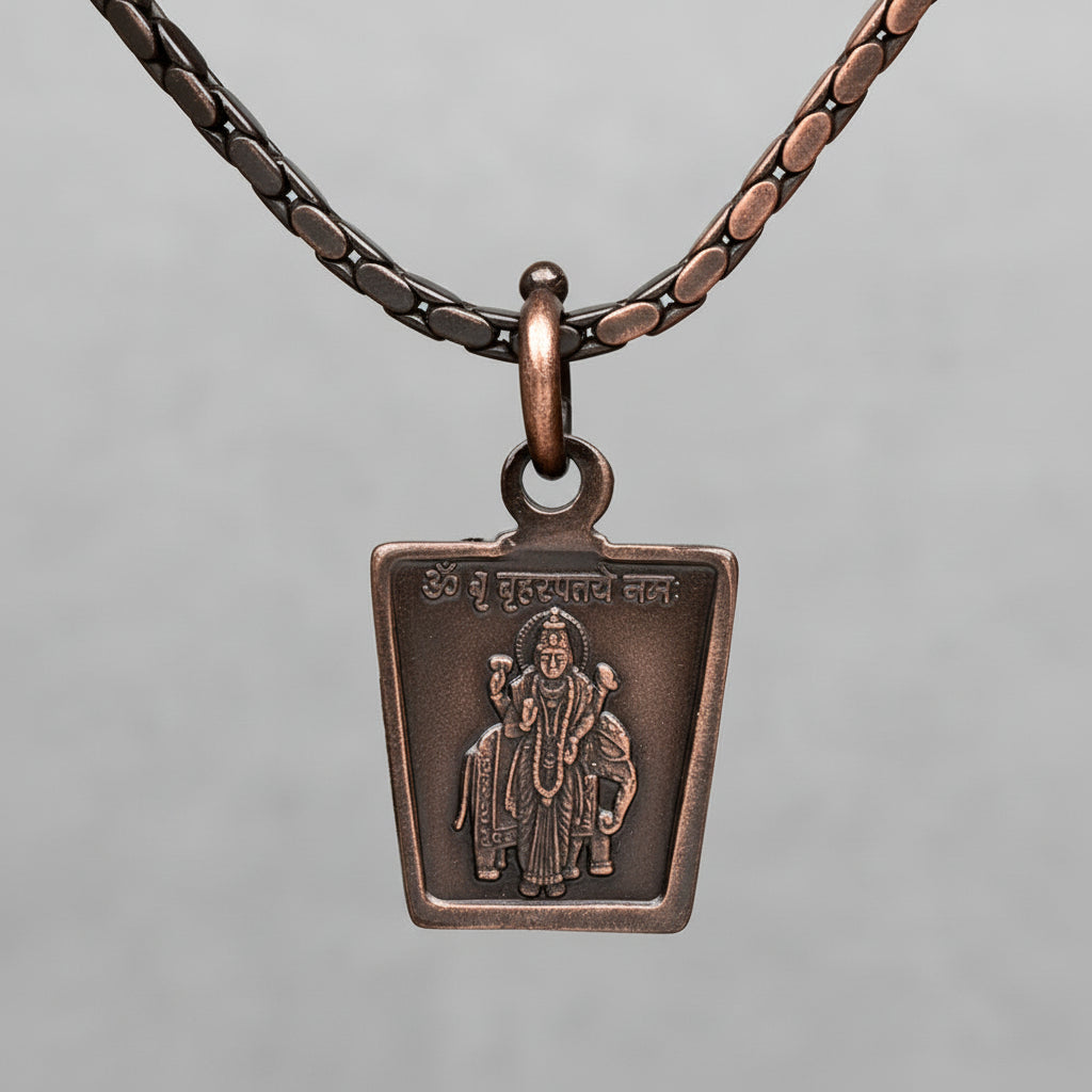 Guru Yantra Copper Locket-With Copper Chain