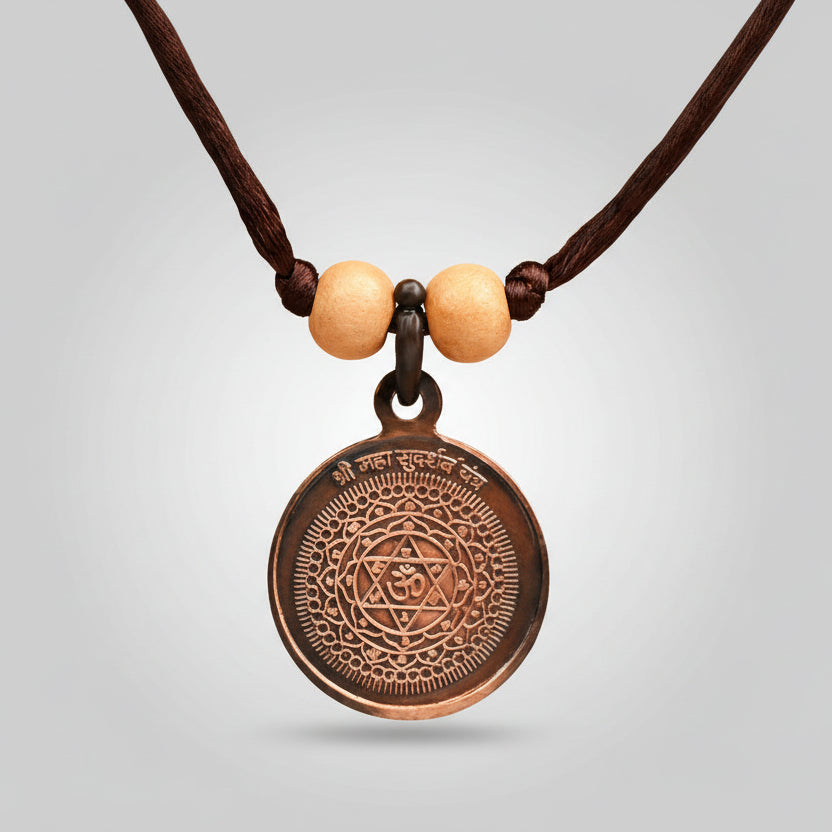 Mahasudarshan Yantra Locket Copper-Small-With Thread
