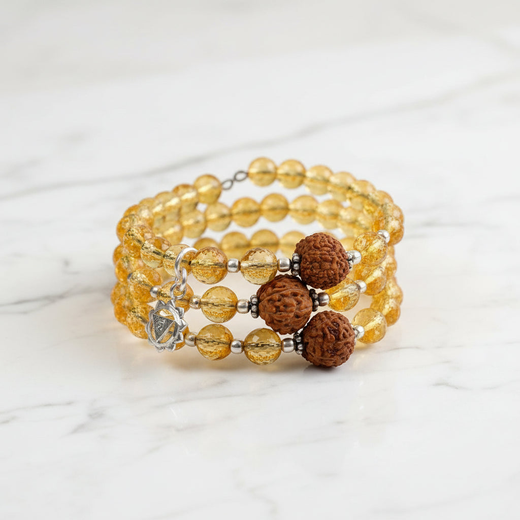 12 Mukhi Rudraksha and Citrine Bracelet