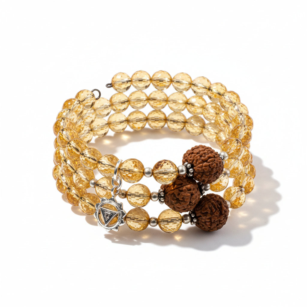 12 Mukhi Rudraksha and Citrine Bracelet
