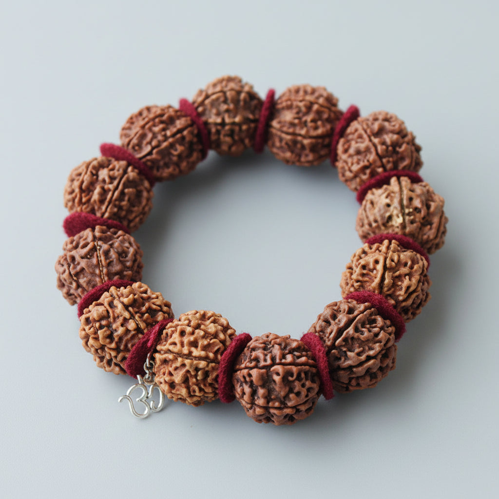 9 Mukhi Durga Shakti Bracelet-Regular-Woolen Spacers
