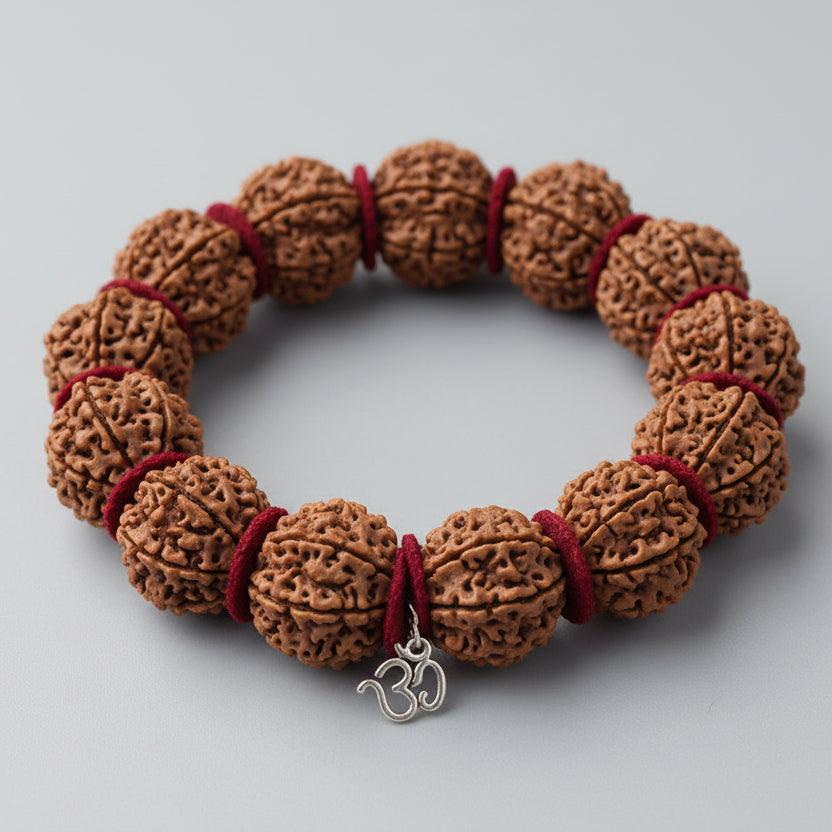 9 Mukhi Durga Shakti Bracelet-Small-Silver Spacers