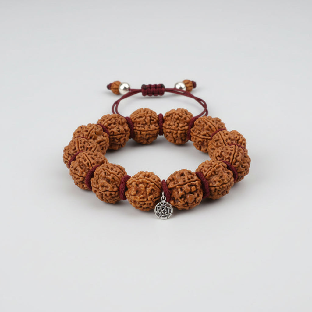 5 Mukhi Guru Bracelet (I)-Regular-Silver Chakri