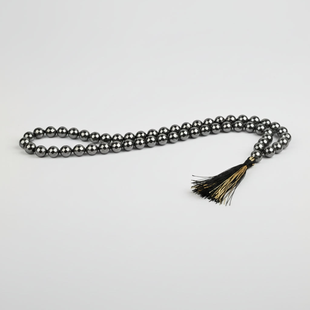 Natural Hematite Faceted Beads Mala