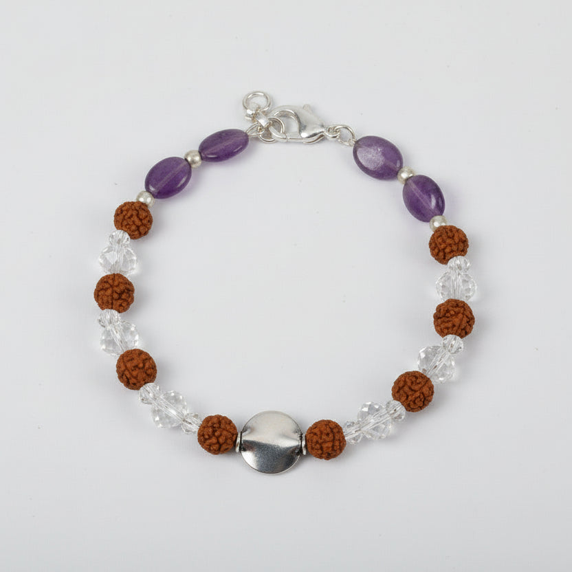 Amethyst and Rudraksha Bracelet