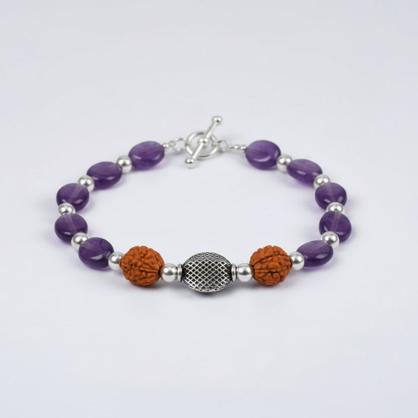 Amethyst and Rudraksha Bracelet (III)