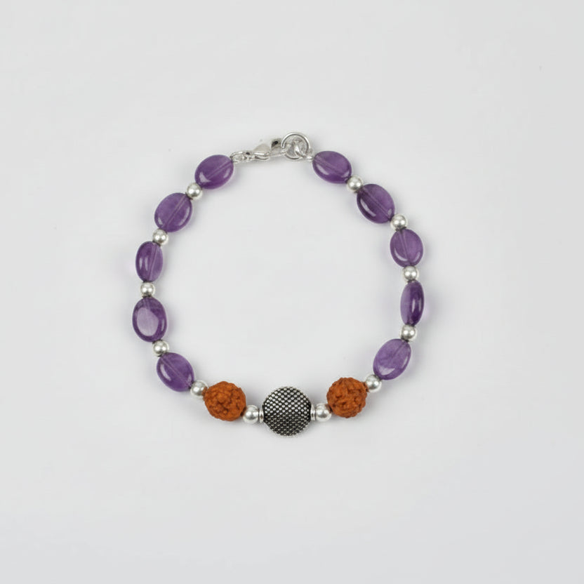 Amethyst and Rudraksha Bracelet (III)