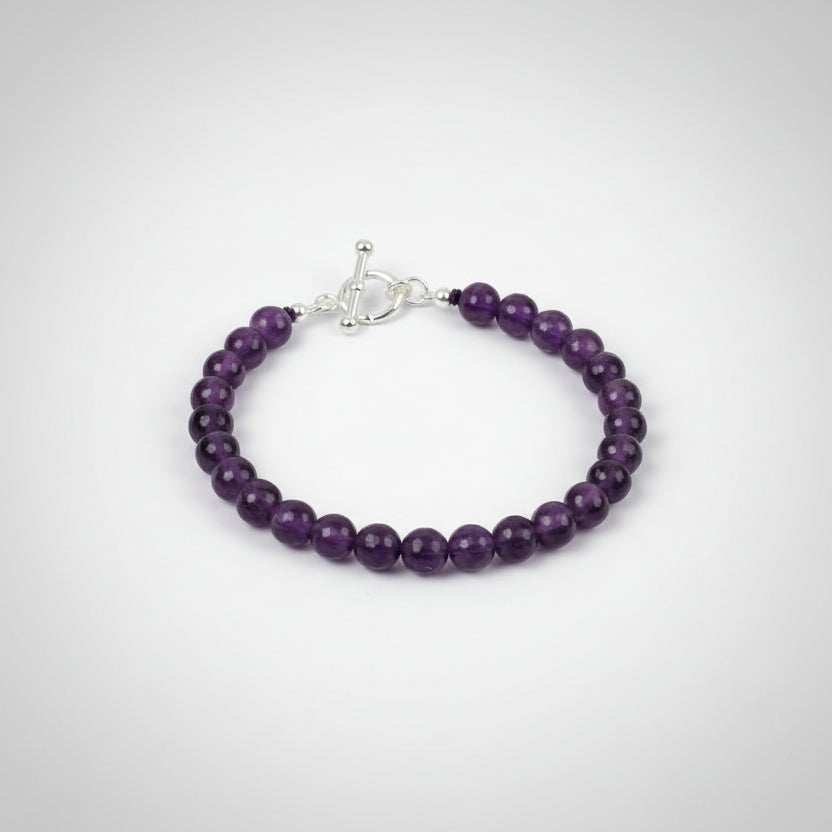 Amethyst Faceted Bead Bracelet (8 mm)