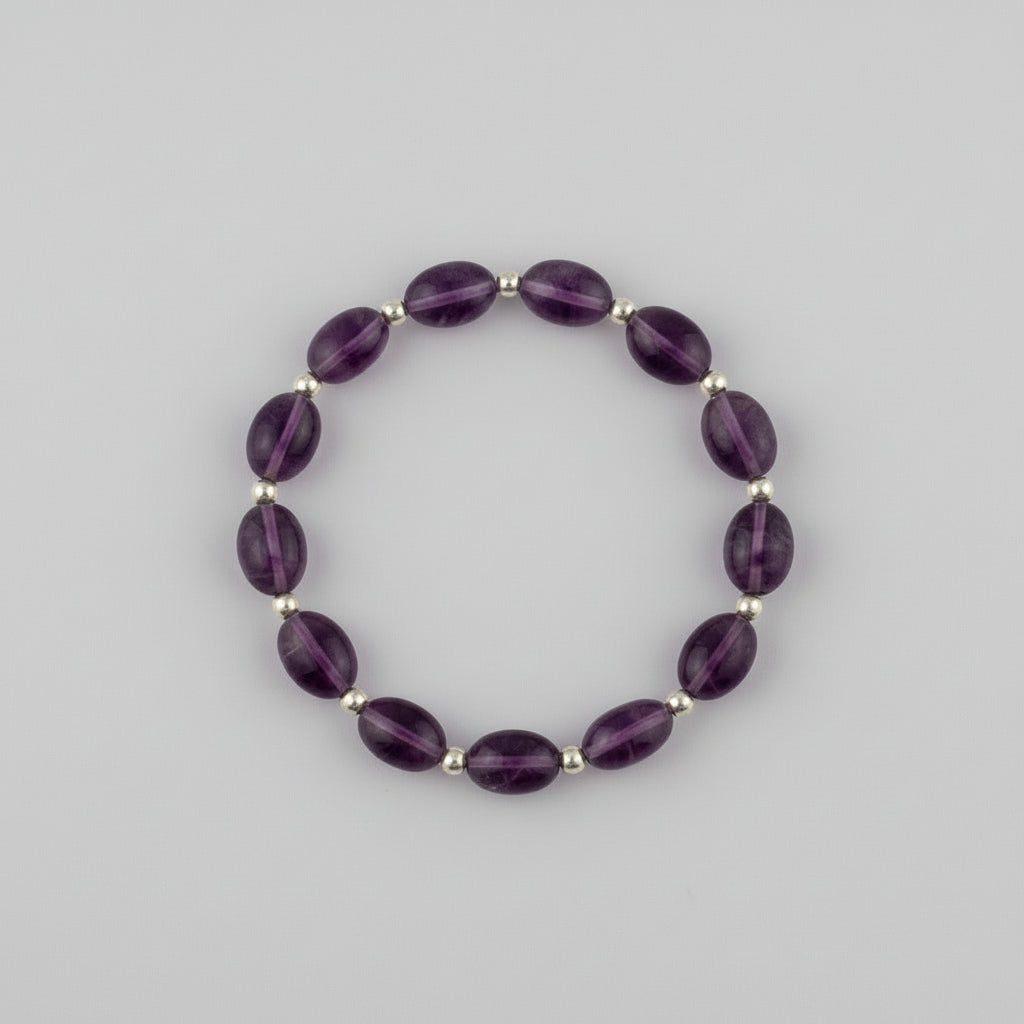 Amethyst Oval 7mm Bracelet (Design II)