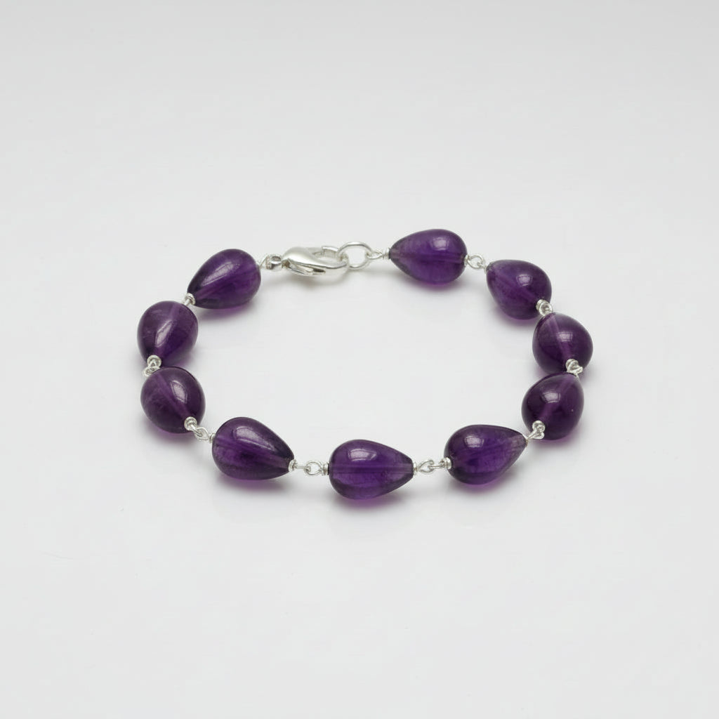 Amethyst Pear Shape Bracelet
